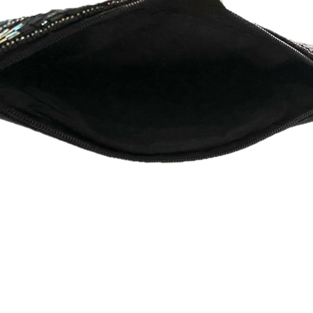 Bamboo Trading Black Beaded Fabric Mini-Crossbody Bag/Clutch Handcrafted - Picture 7 of 11